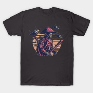 Retro Exterrestrial Japanese Samurai Warrior T-Shirt